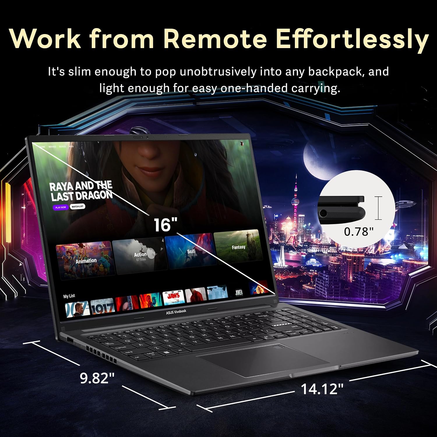 ASUS Vivobook 16' WUXGA Laptop, Intel Core i7-1355U, 40GB RAM, 3TB Storage(2TB SSD+1TB Docking Station Set), Iris Xe Graphics, Backlit Keyboard, Number Pad, Fingerprint, Webcam, Win 11, Black