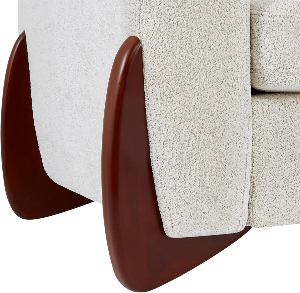 Christopher Knight Home Taki 89 Inches Sofa Couch, Cozy Chenille Upholstered 3-Seater Sofa, Wood Frame Couches, Comfy Home Sofa Living Room and Office, Lounge Seating with Armrests, Beige
