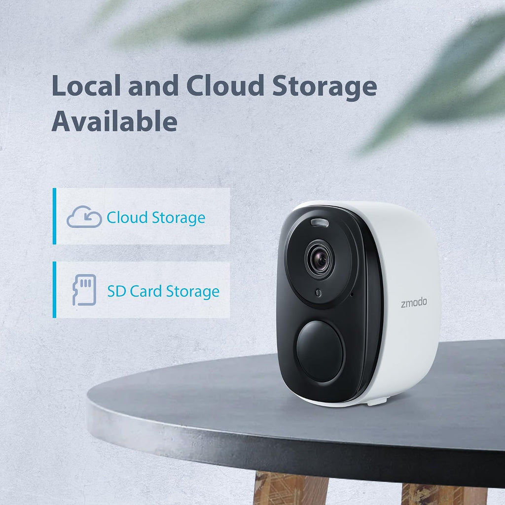 Zmodo 4 Security Cameras – Indoor Mini Pro + Wireless Outdoor/Indoor Battery Cam – Night Vision, AI Motion Detection, 2-Way Audio, Alexa Compatible, Cloud/SD Storage