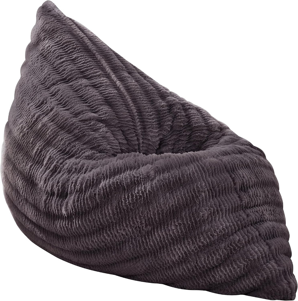 Hobestluk 3 in 1 Bean Bag Chair Giant Bean Bag Chairs for Adults with Ripple Cover Convertible Bean Bag Floor Cushion with Machine Washable Cover for Living Room (Ripple Dark Grey)