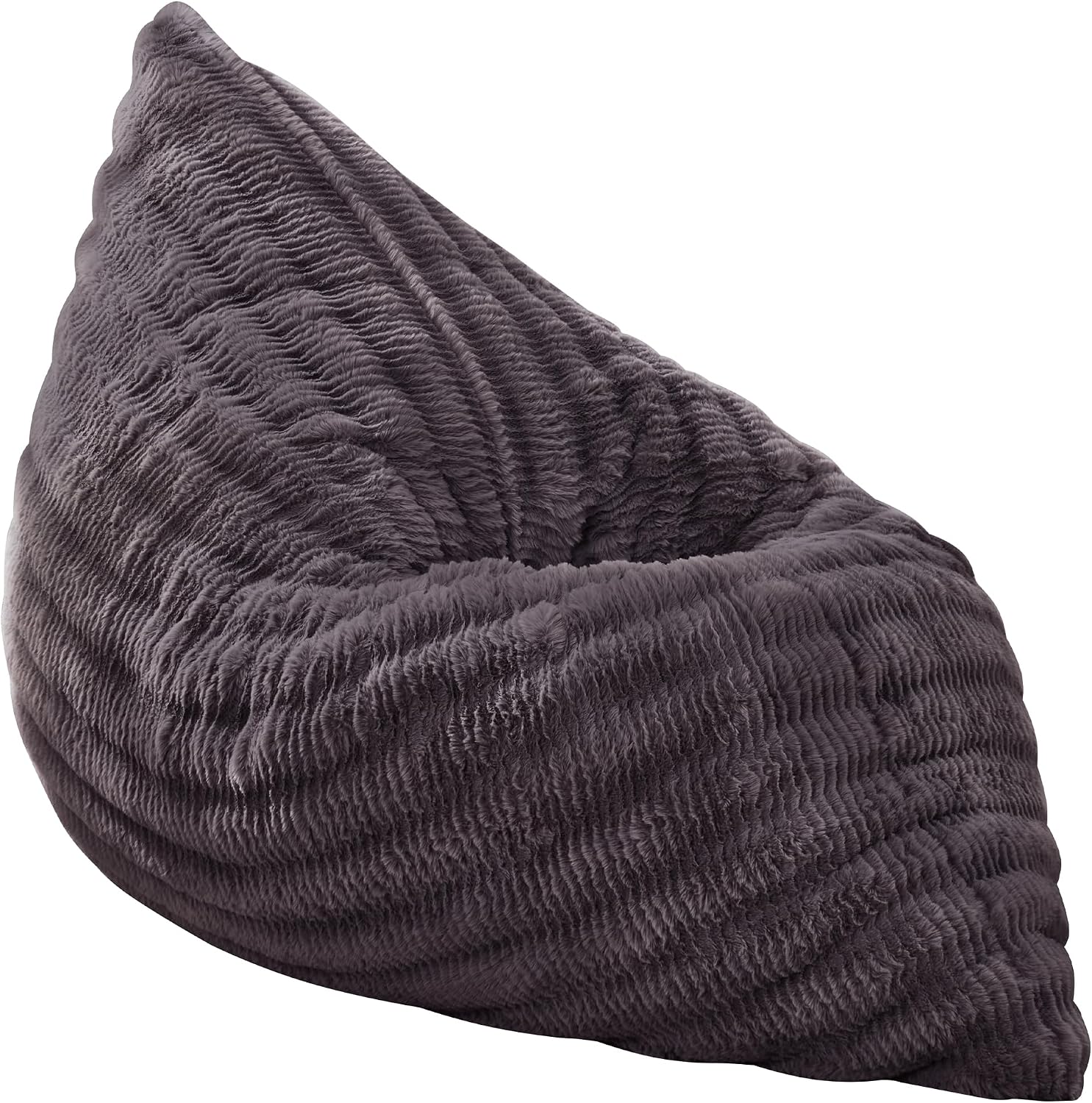 Hobestluk 3 in 1 Bean Bag Chair Giant Bean Bag Chairs for Adults with Ripple Cover Convertible Bean Bag Floor Cushion with Machine Washable Cover for Living Room (Ripple Dark Grey)