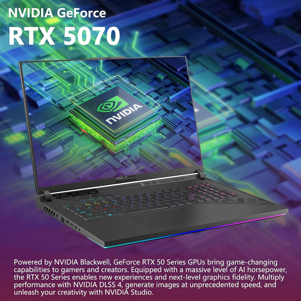 ASUS ROG Strix G18 G814 Gaming Laptop | 18' 2560x1600 240Hz (100% DCI-P3) | AMD 16-core Ryzen 9 9955HX (>i9-14900HX) | 64GB DDR5 1TB SSD | GeForce RTX 5070 DLSS4 | RGB Backlit Win11 w/DLCA Accessory