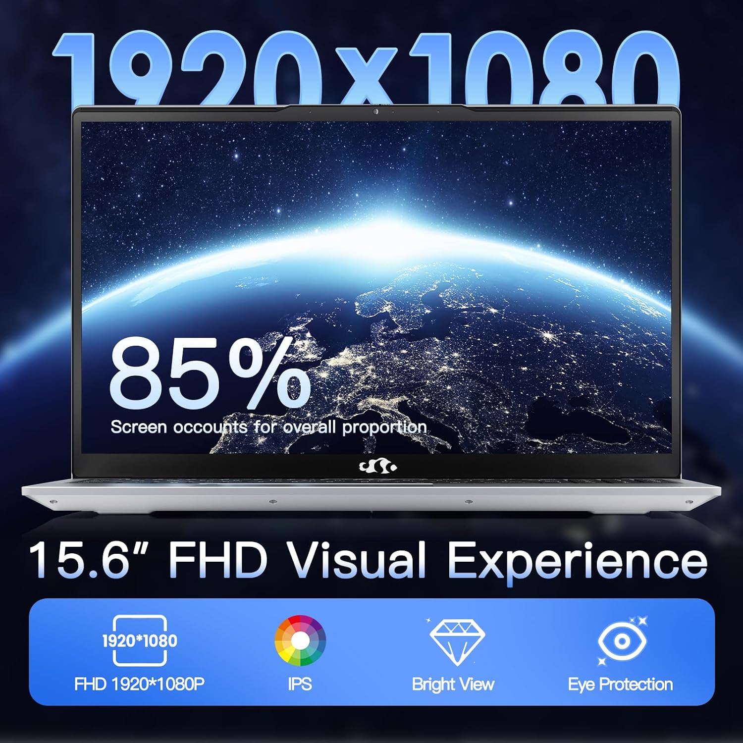 15.6 IPS FHD Student Laptop, 16GB RAM 1TB SSD, Intel Pentium Quad-Core N100 (Beat to i3-1115G4, Up to 3.4GHz), Backlit Keyboard, Fingerprint, 65W Type C, WiFi 6, BT5.2, USB3.0, Win 11