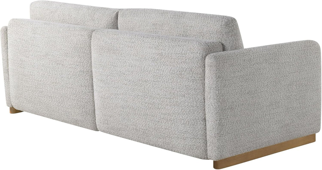Serta Vail 86' Convertible Sleeper Sofa, Queen Size, Wall-Hugging Dreamglide Mechanism, Dreamcoil Comfort, Boucle Fabric, Ivory