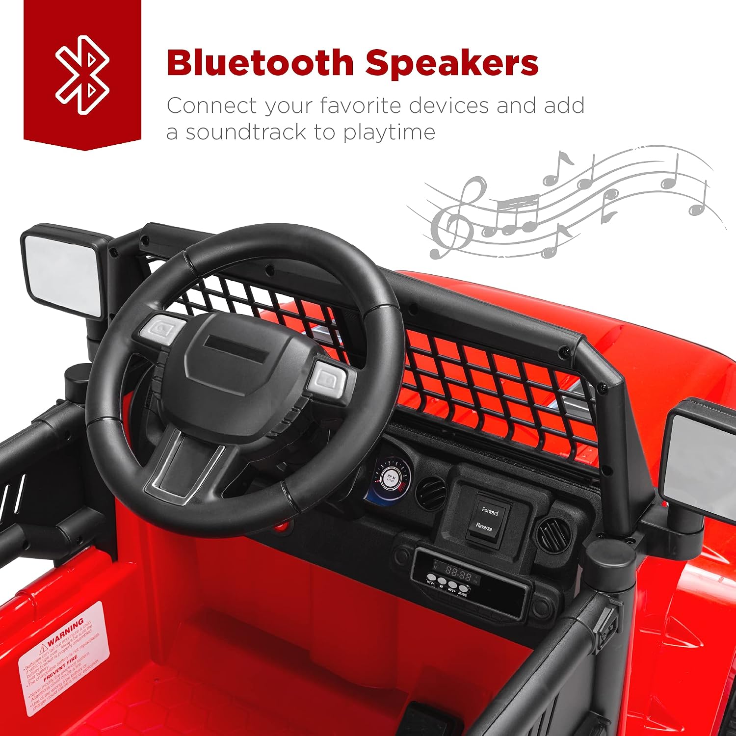 Best Choice Products 12V Kids Electric Vehicle Toy Ride On Car with Parent Remote Control for Toddlers, Seat Harness, 61 lbs Weight Capacity, Locking Doors, Spring Suspension, Bluetooth - Red