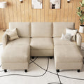Belffin 84.3' 5 Seats U Shaped Couch Modular Sectional Sofa Washable Sectional Couches for Living Room Comfy Couches with Storage Seat Couch Sofas with Chaise,Beige