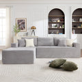 Opiesit 108' Boneless Couches for Living Room, Modular Sectional Sofa with Oversized Chaise, L-Shape Cloud Couch with Deep Seat, High-Density Memory Foam, No Assembly Required, Plush Corduroy Grey