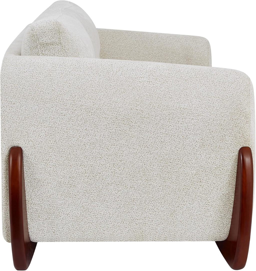 Christopher Knight Home Taki 89 Inches Sofa Couch, Cozy Chenille Upholstered 3-Seater Sofa, Wood Frame Couches, Comfy Home Sofa Living Room and Office, Lounge Seating with Armrests, Beige