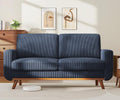 Vesgantti 68' Loveseat Sofa Dark Blue, Comfy Corduroy Couch with Spring Cushion and Solid Wood, Modern Extra Deep Seat for Bedroom, Living Room, Office