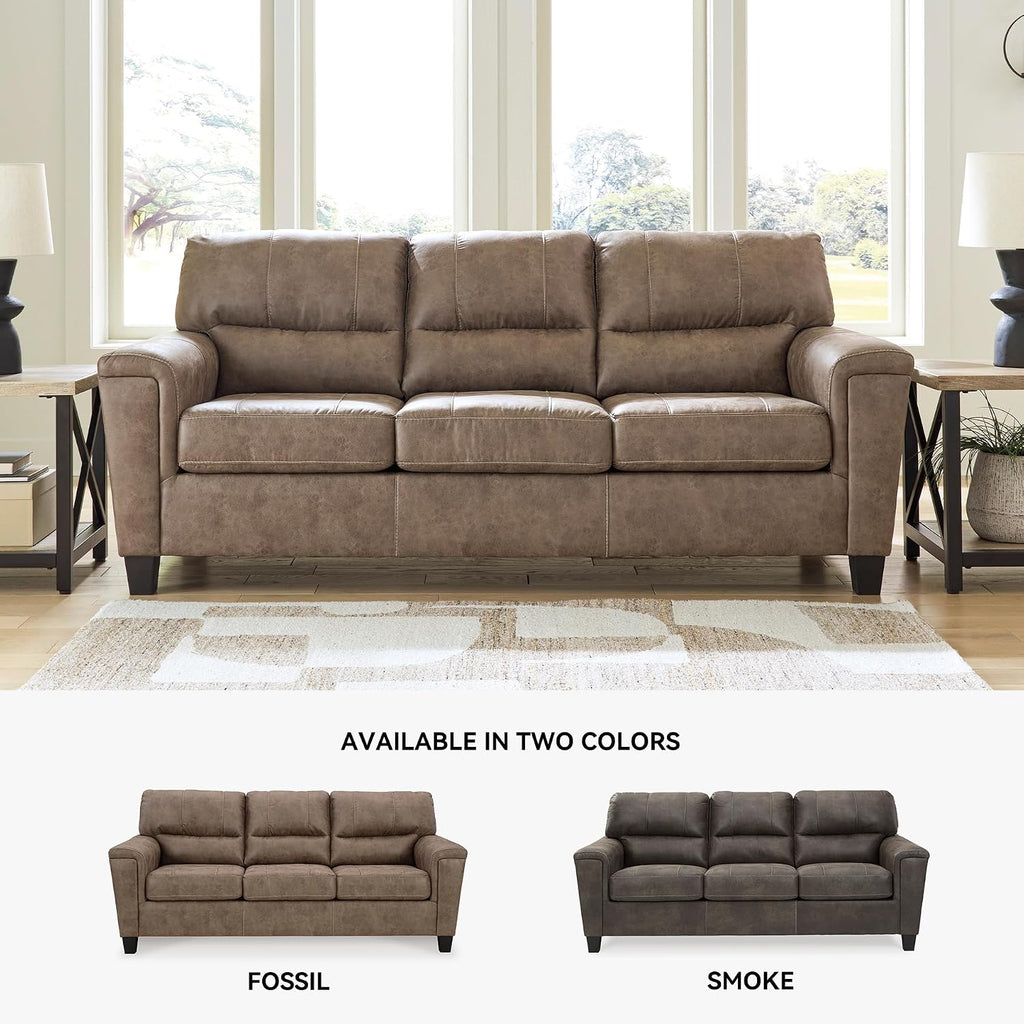Signature Design by Ashley Navi Modern Queen Sofa Sleeper with Removable Cushions, Dark Brown