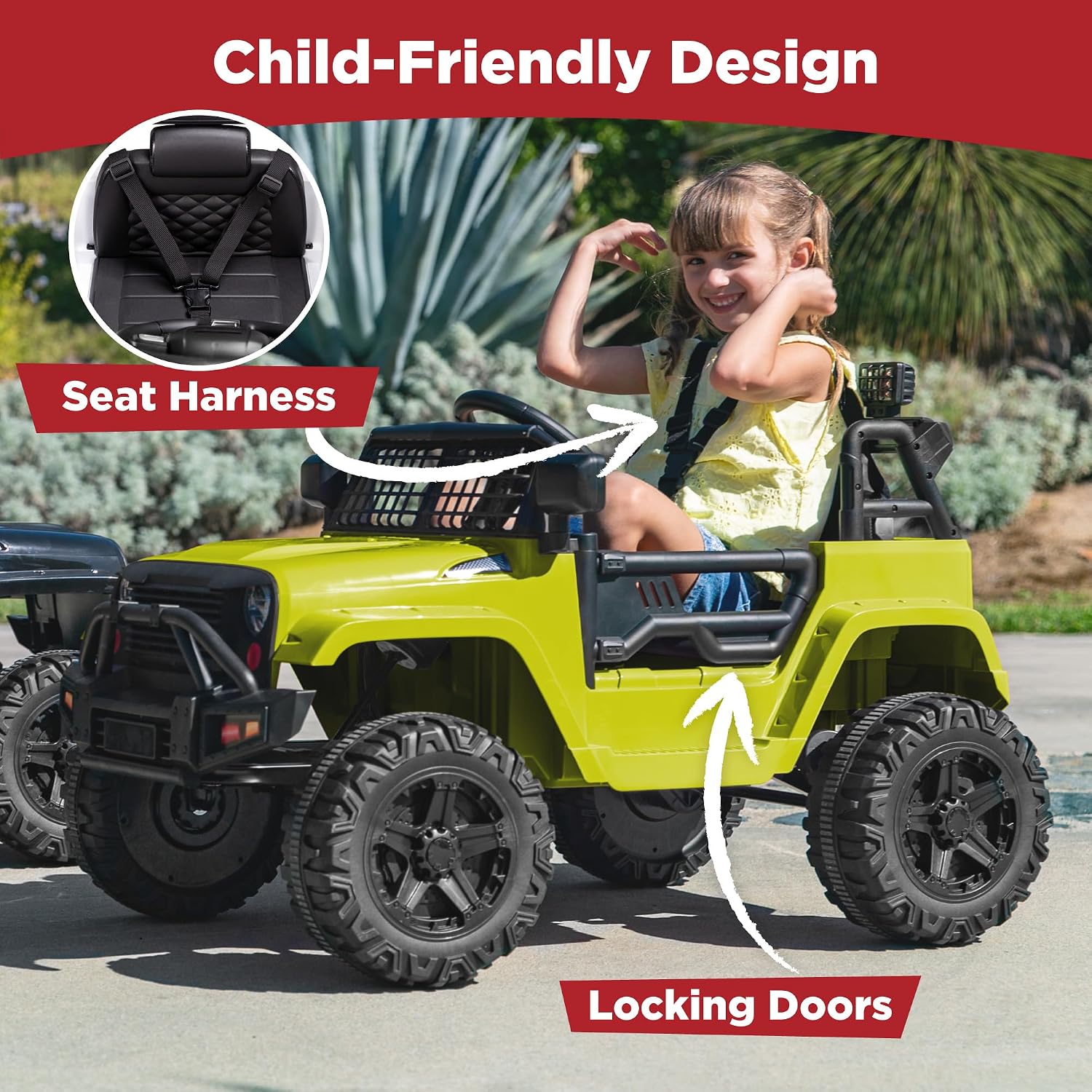 Best Choice Products 12V Kids Electric Vehicle Toy Ride On Car with Parent Remote Control for Toddlers, Seat Harness, 61 lbs Weight Capacity, Locking Doors, Spring Suspension, Bluetooth - Green