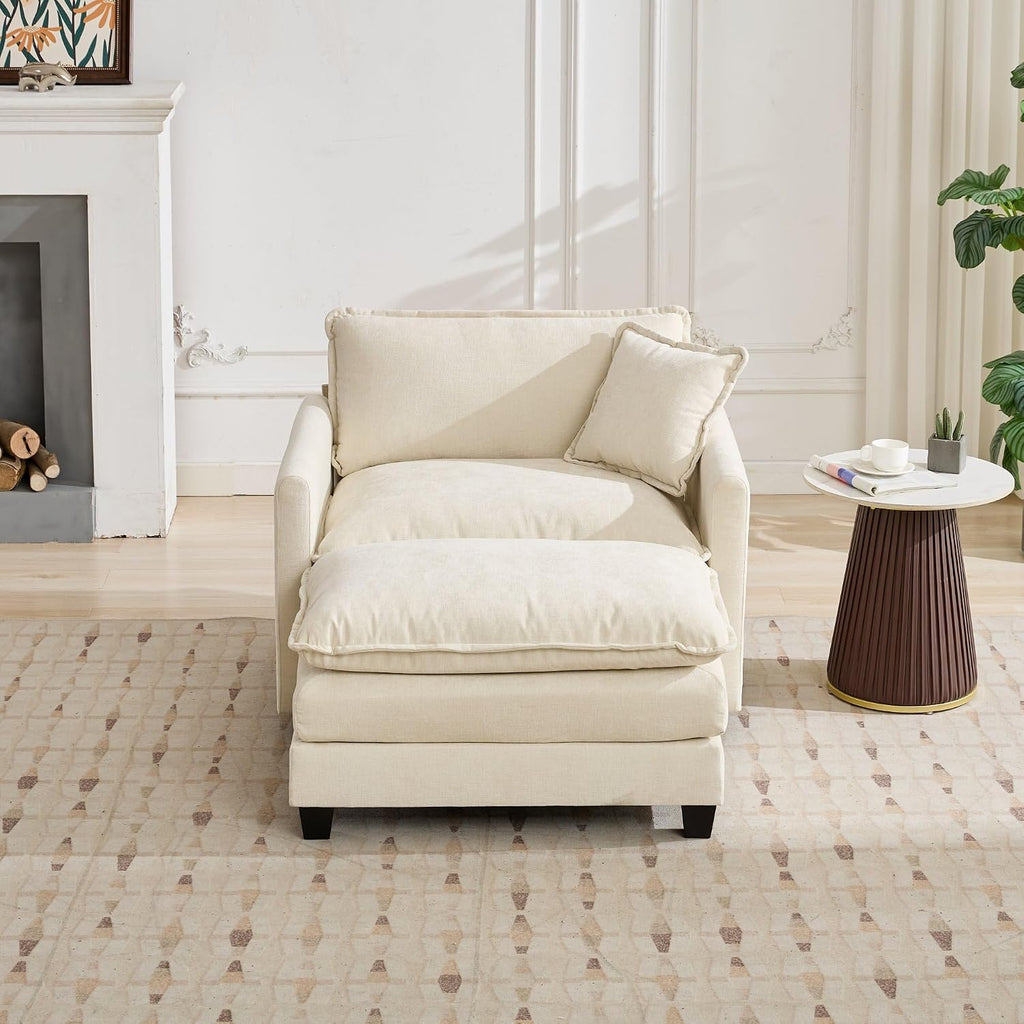 SoarFlash Chenille Sectional Middle Position Sofa, Beige