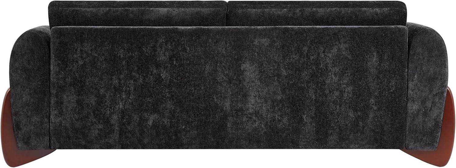 Christopher Knight Home Taki 89 Inches Sofa Couch, Cozy Chenille Upholstered 3-Seater Sofa, Wood Frame Couches, Comfy Home Sofa Living Room and Office, Lounge Seating with Armrests, Black