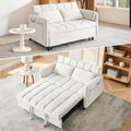 CAPCAEK 3 in 1 Convertible Sleeper Sofa Bed, Modern Velvet Loveseat Pull-Out Couch w/Pullout Bed, Small Love Seat Lounge Sofa w/Reclining Backrest,Toss Pillows, Pockets, for Living Room