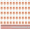 SAFBY 50 Keyed Different Lockout Tagout Locks with 50 Lock Out Tag Out Tags - Loto Safe Padlocks for Lock Out Tag Out Stations and Devices (1-50 Orange), SB30LC