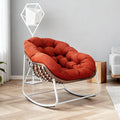 Modern Rocking Chair with Thick Cushion, Relaxing Chair with Metal Frame for Living Room, Bedroom, Outdoor and Indoor