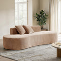 HULALA HOME 94.5' Curved Boneless Couch with Two Pillows, Oversized 3 Seater Compressed Foam Sofa with Deep Seat, Modern Cloud Couch for Living Room, No Assembly Required, Pink