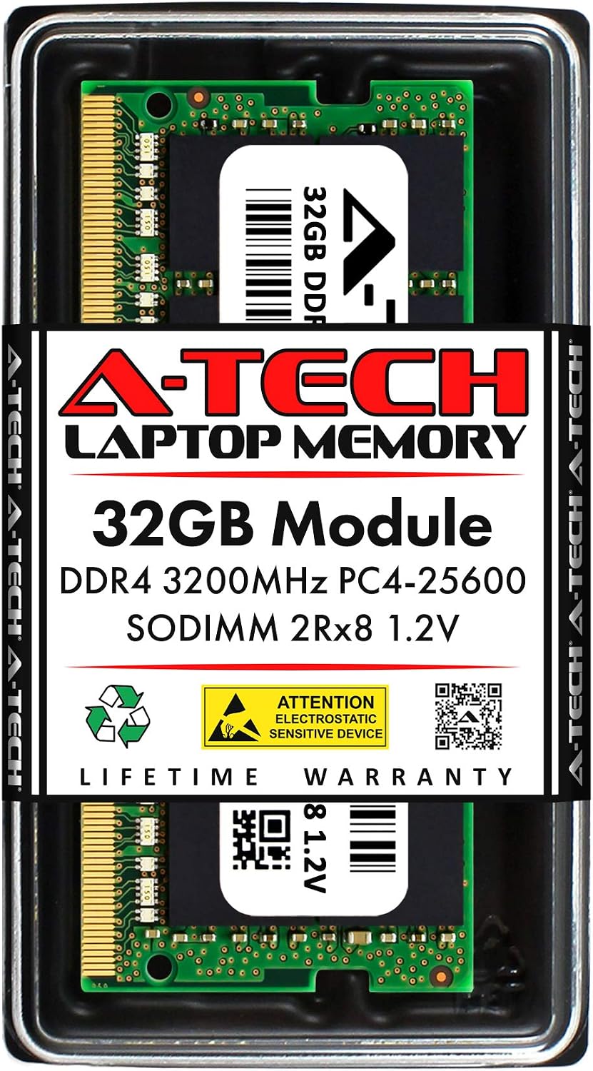 A-Tech 32GB RAM for Acer Nitro 5 Gaming Laptop | DDR4 3200MHz SODIMM PC4-25600 (PC4-3200AA) Memory Upgrade Module