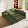 Vesgantti 159' Modular Sectional Sofa, Corduroy Cloud Couch with Extra Deep Seats & Spring Support, Flexible Layout 4-Seater Boneless Couch, No Assembly Required, Green