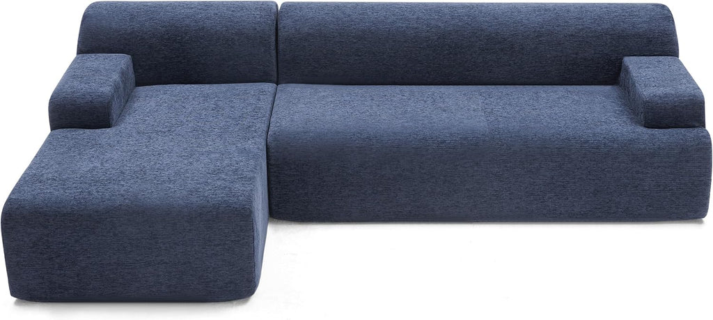 Huatean Home 107' Chenille Modular Sectional Sofa, L-Shape Couches for Living Room, Modern Sofa Couch for Living Room, High Density Sponges Cloud Couch Sectional, Blue
