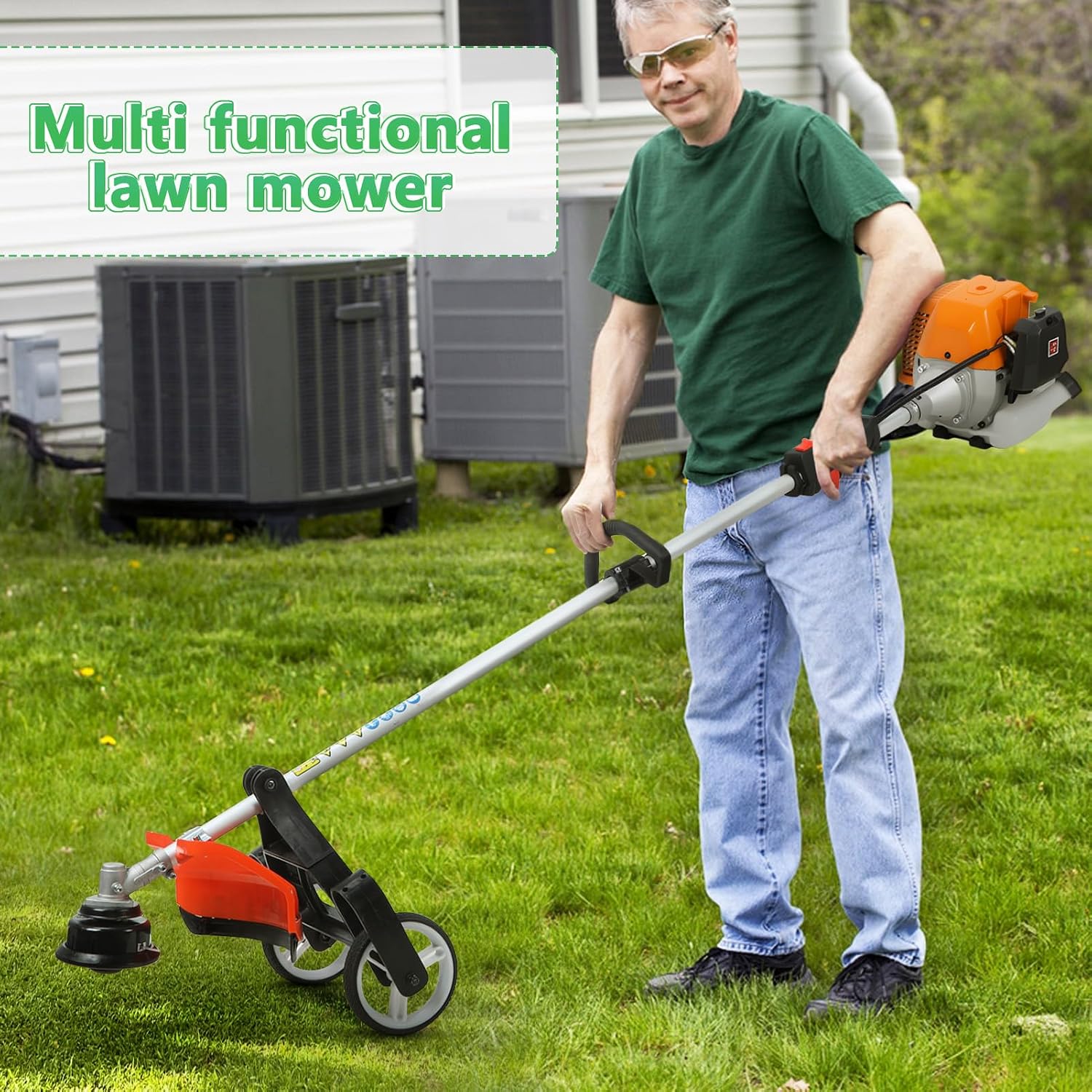 Gas Weed Eater 52CC 8-in-1 Multi-Attachment Combo Kit, Weed Wacker with Pole Saw and Hedge Trimmer, Weed Eater Gas Powered for Brush Cutting, Tree Pruning and Lawn Maintenance