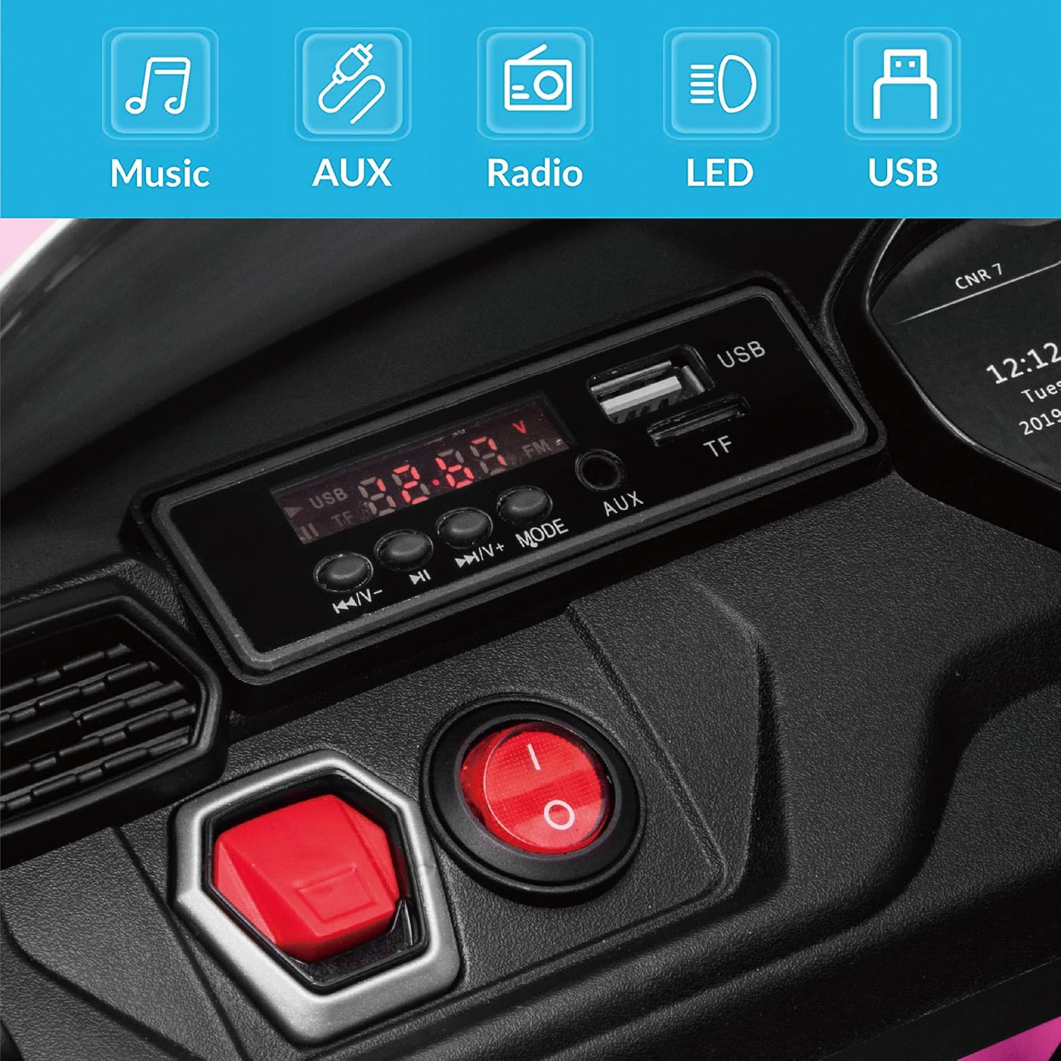 Kidzone Ride On Car 12V Lamborghini Urus Kids Electric Vehicle Toy w/Parent Remote Control, Horn, Radio, Port, AUX, Spring Suspension, Opening Door, LED Light - Pink