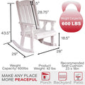 Amish Heavy Duty 600 Lb Mission Pressure Treated Rocking Chair (Semi-Solid White Stain)