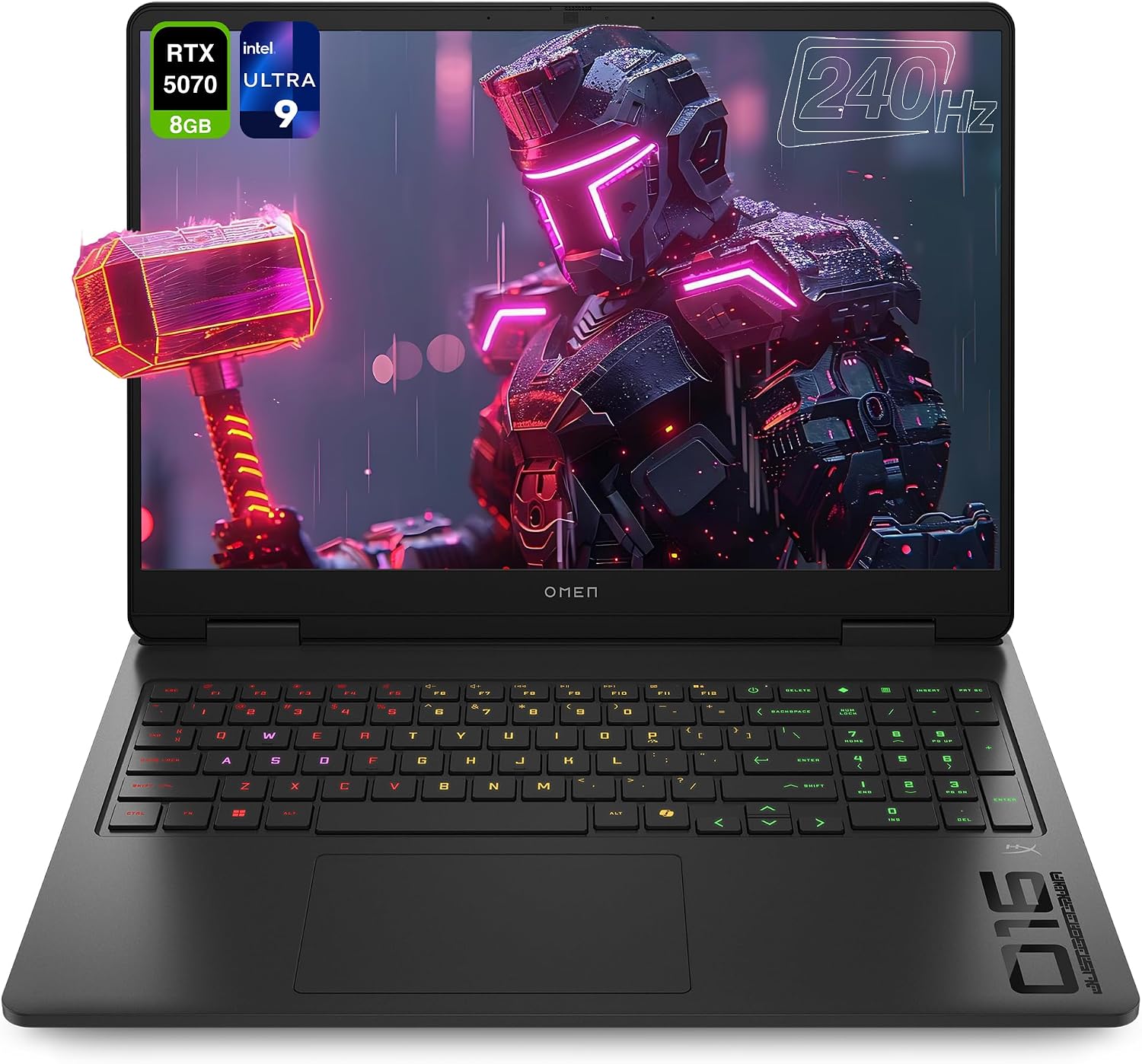 HP OMEN Slim 16 Gaming Laptop, Intel Ultra 9-285H, 64 GB DDR5 RAM, 1 TB PCIe SSD, 16' WQXGA (2560 x 1600) 240Hz Display, Nvidia G-Force RTX 5070, Backlit 4-Zone RGB Keyboard, W11 Home, Shadow Black