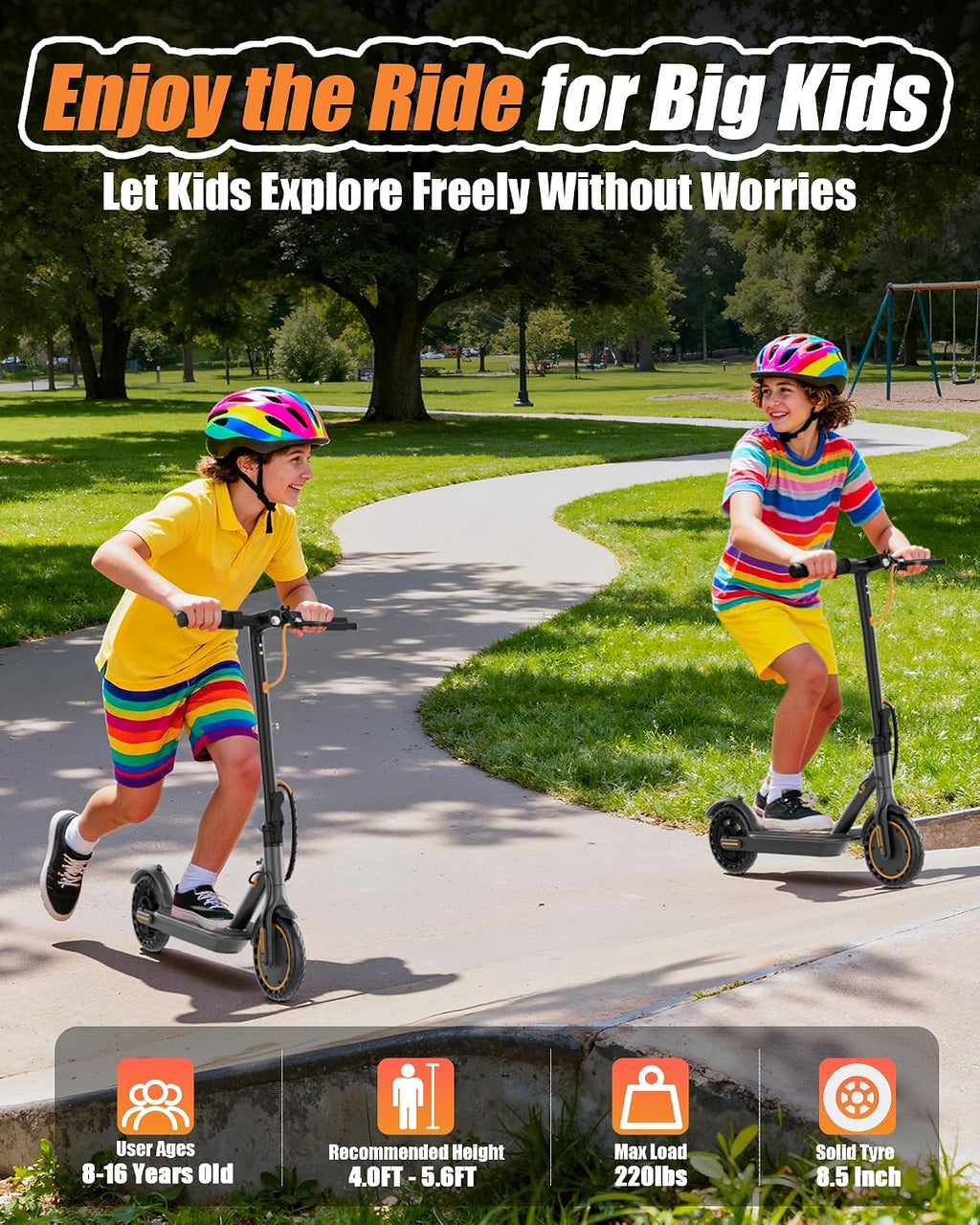 MAXSHOT Electric Scooter Adults & Big Kids, Top Speed 9/16/19MPH, 10/12/16/19Miles Range, 6.5'/8.5' Tires Folding Escooter, APP Control