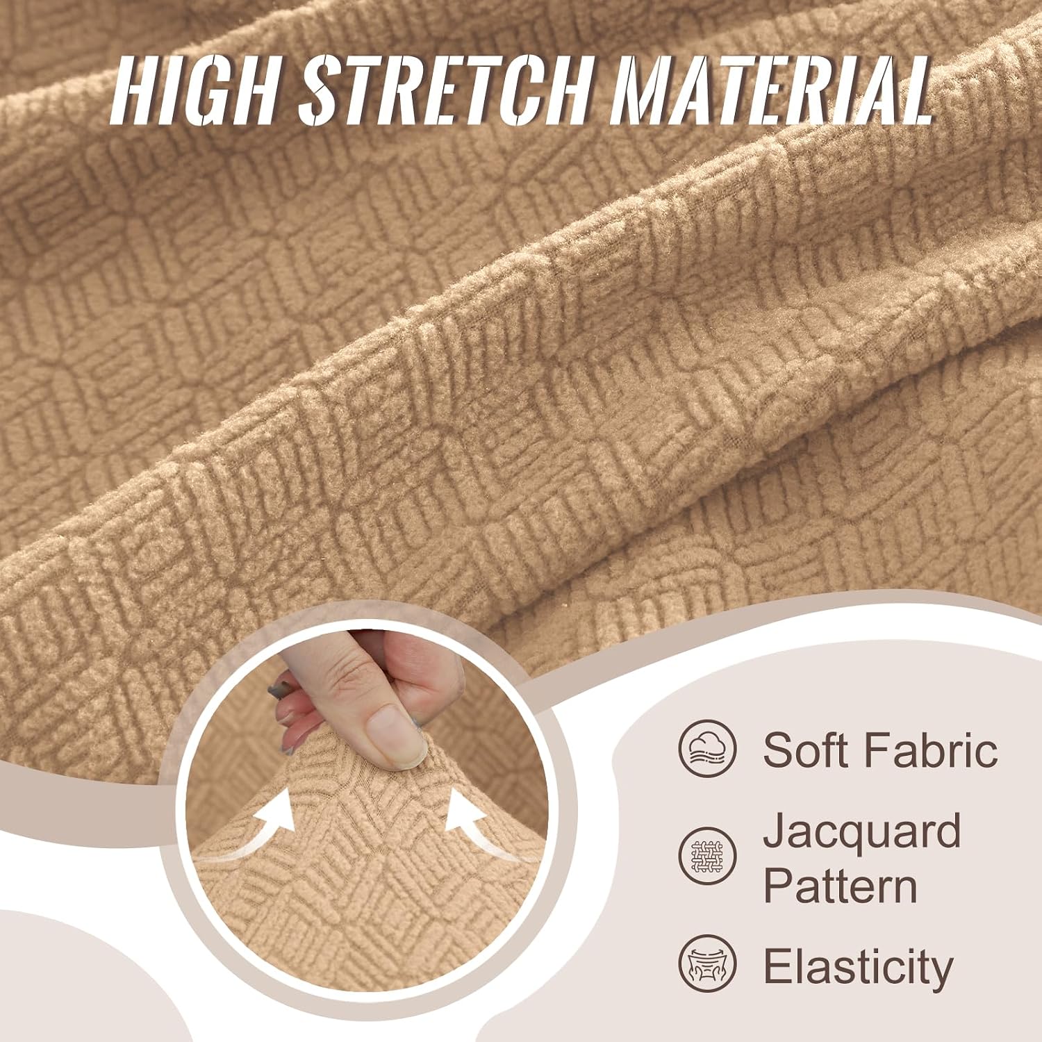 HDCAXKJ Sectional Couch Cover L Shape Stretch Sofa Covers Washable Jacquard Corner Couch Slipcover Non Slip Sectional Slip Cover U Shaped Furniture Protector for Pets Dogs (Apricot, X-Large)