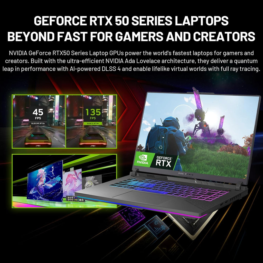 ASUS ROG Strix G16 16' WUXGA 165Hz Gaming Laptop, NVIDIA GeForce RTX 5070 Ti 12GB GDDR7, AMD Ryzen 9 8940HX, 16GB DDR5, 1TB SSD, Backlit Keyboard, Win 11 Pro, Gray, 1TB Docking Station Set
