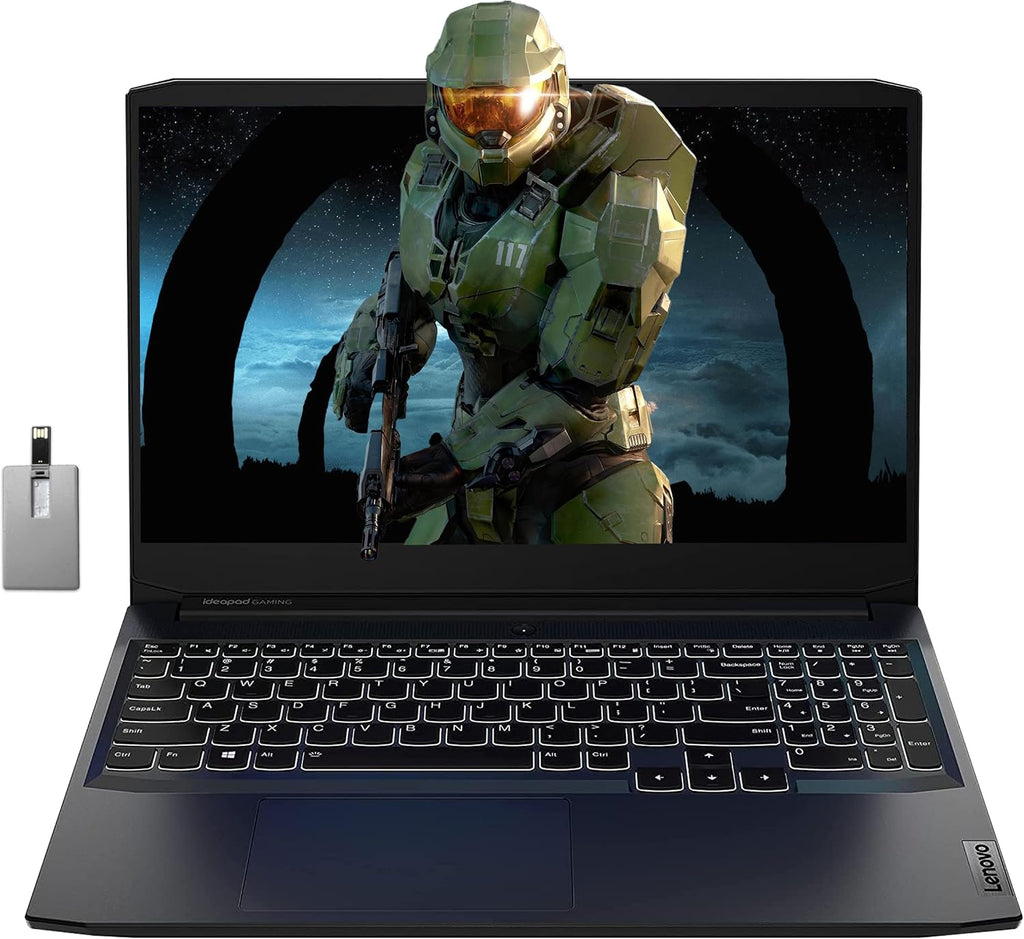 Lenovo IdeaPad Gaming 3 15.6' FHD 120Hz Laptop, AMD Ryzen 5 5600H, 16GB RAM, 1TB SSD, NVIDIA GeForce GTX 1650, Backlit Keyboard, Wi-Fi, Bluetooth, Black, Win 11 Pro, 32GB Hotface USB Card (Renewed)