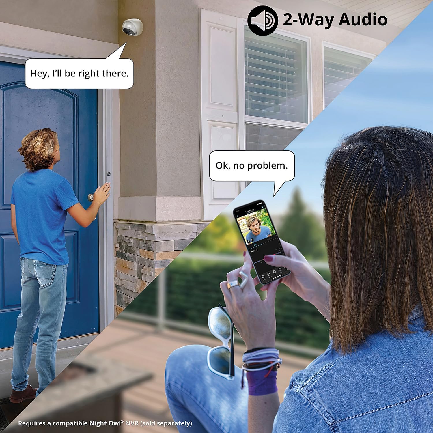 Night Owl Add On Wired IP 12MP Deterrence Camera with 2-Way Audio - White (2 - Pack)