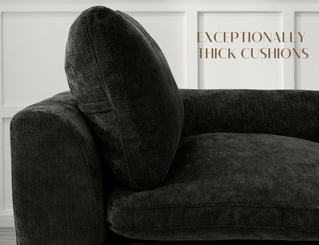 ohllob 78.9' Loveseat Sofa, Cloud Boneless Couches for Living Room, Modern Modular Sectional Sofa, Oversized, Black