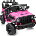 Outfunny 2 Seater Ride on Car Toy, 12V Electric Car for Kids 4-8 with Remote Control, Capacity 110 lb, LED Light - Pink