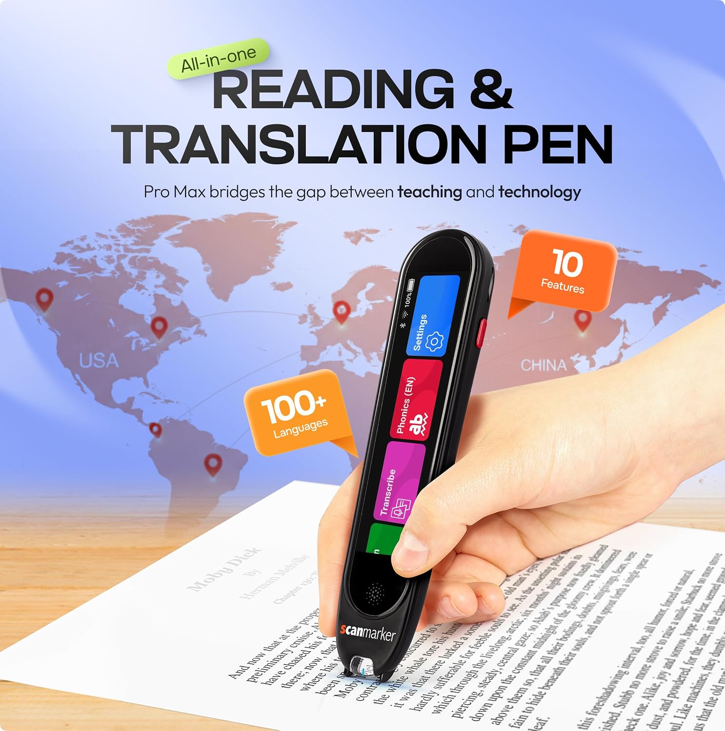 Scanmarker Max Reading Pen – Designed for Classroom Support with Phonics Assistance, Lock Function and Assistive Web App