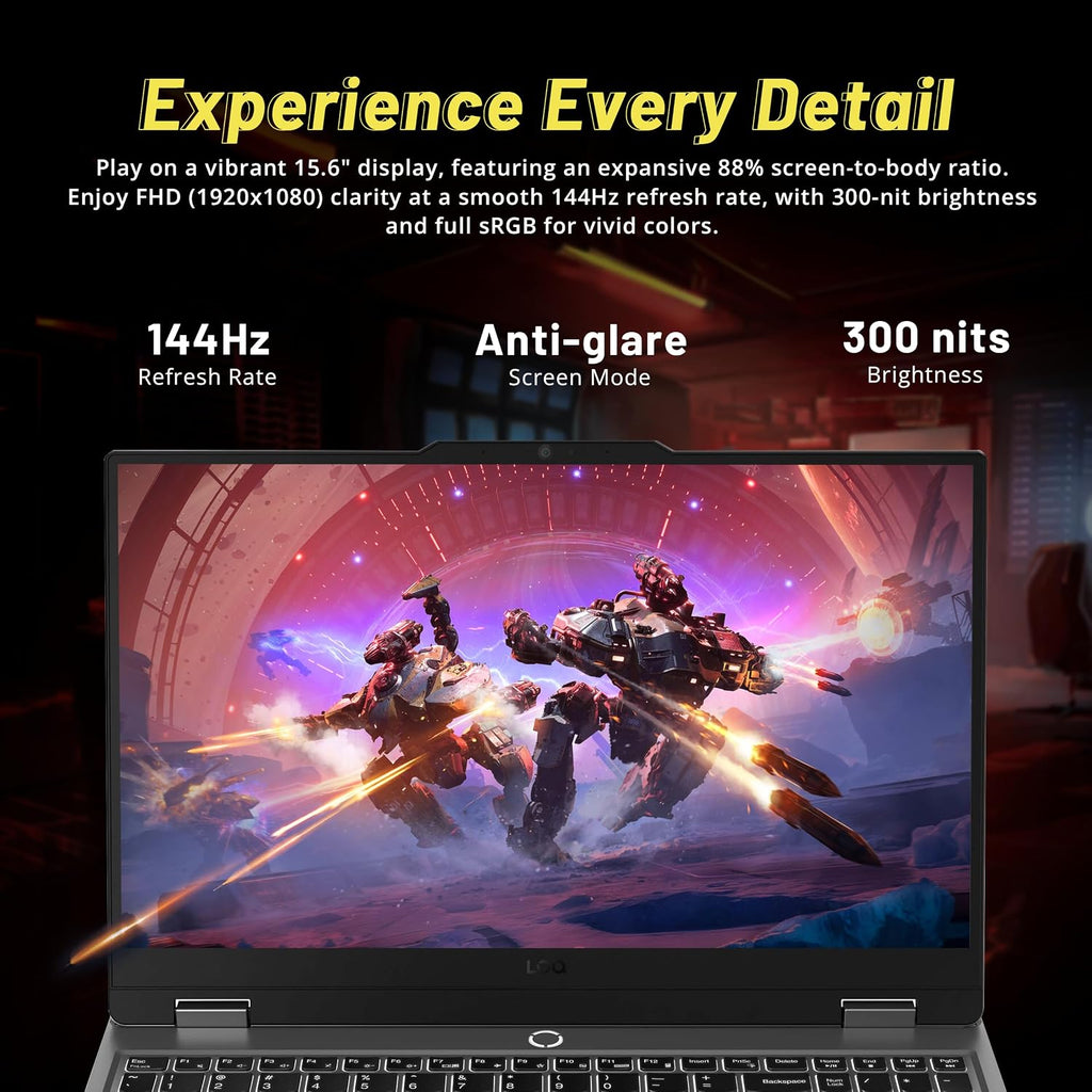 Lenovo LOQ 15.6' 144Hz FHD Gaming Laptop, AMD Ryzen 5 7235HS, NVIDIA GeForce RTX 4050, 12GB DDR5, 512GB PCle SSD, Backlit Keyboard, Numeric Keypad, Wi-Fi 6, Windows 11 Pro, Luna Grey (Renewed)