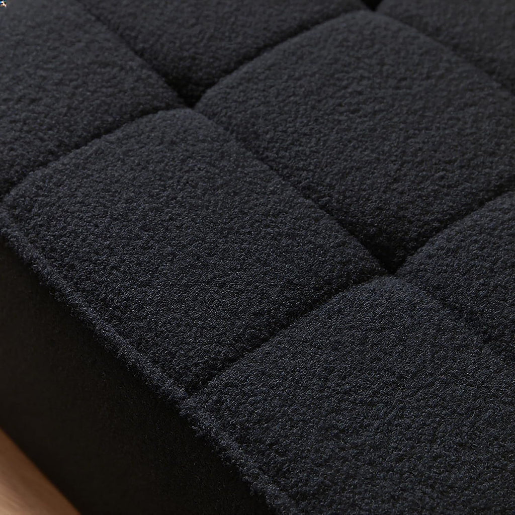 PurrJoys Modular Sectional 3-Seater Sofa 3-Piece Deep Seat Corduroy Lounge Sofa Small 3-Seater Couch for Living Room, Bedroom, Apartment, Black