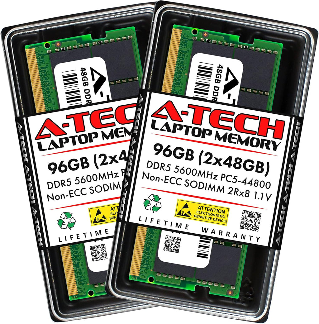 A-Tech 96GB Kit (2x48GB) RAM for ASUS ROG Strix G18 (2025) G815, G815LW, G815LR, G815LP, G815JPR Gaming Laptop | DDR5 5600MHz PC5-44800 SODIMM 2Rx8 1.1V 262-Pin Non-ECC SO-DIMM Memory Upgrade