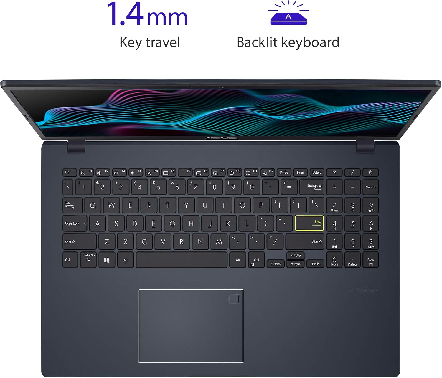 ASUS L510 MA-DB02 Ultra Thin Laptop, 15.6' FHD Display, Intel Celeron N4020 Processor, 4GB RAM, 64GB Storage, Windows 10 Home in S Mode, Star Black