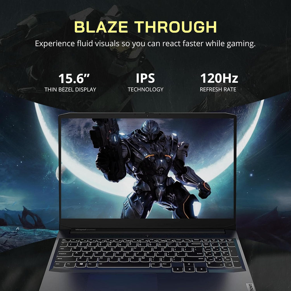 Lenovo IdeaPad Gaming 3 15.6' FHD 120Hz Laptop, AMD Ryzen 5 5600H, 16GB RAM, 1TB SSD, NVIDIA GeForce GTX 1650, Backlit Keyboard, Wi-Fi, Bluetooth, Black, Win 11 Pro, 32GB Hotface USB Card (Renewed)