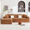 Opiesit 108' Boneless Couches for Living Room, Modular Sectional Sofa with Oversized Chaise, L-Shape Cloud Couch with Deep Seat, High-Density Memory Foam, No Assembly Required, Plush Corduroy Brown