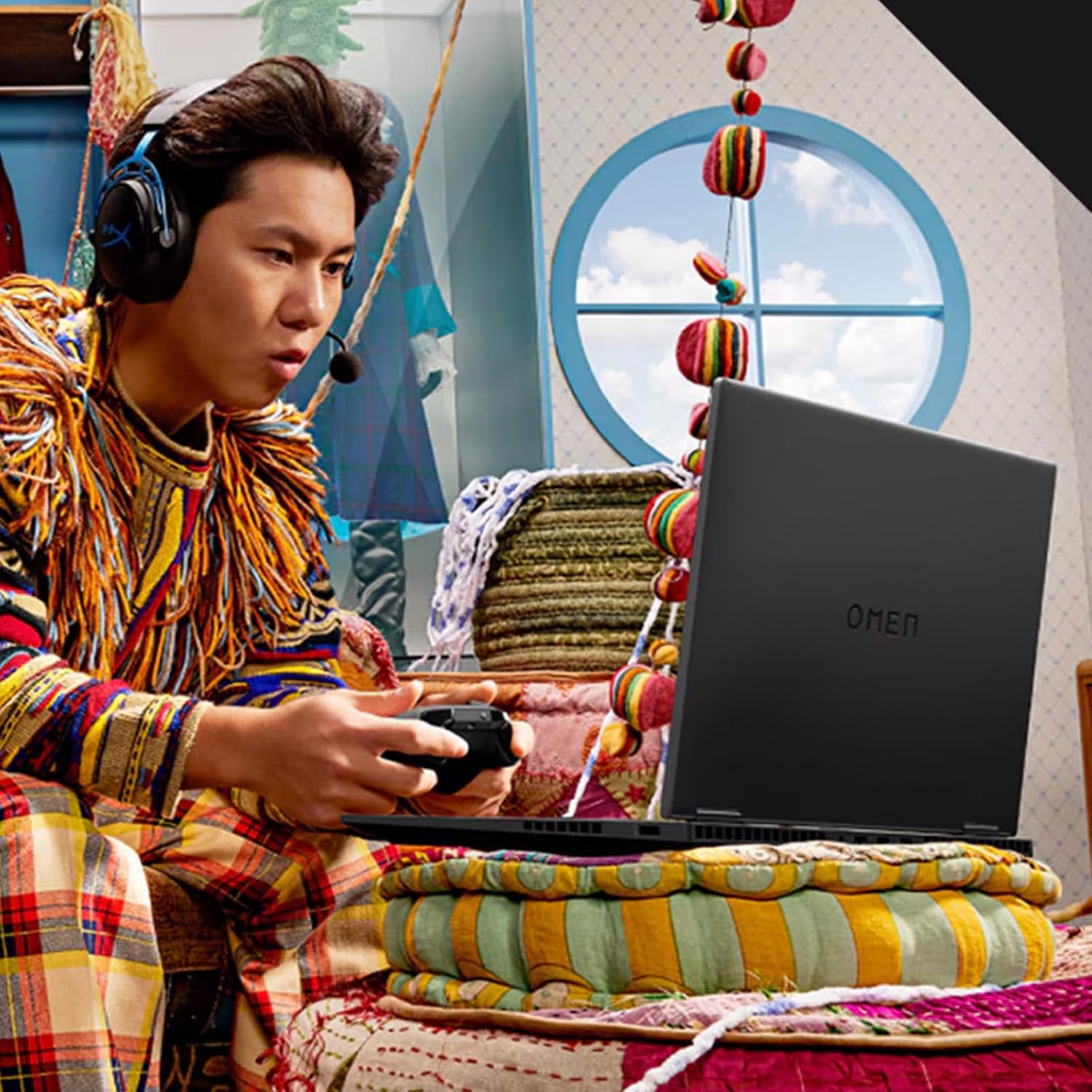 HP OMEN 17 5060 Ryzen AI 9 Gaming Laptop, AMD Ryzen AI 9 365, RTX 5060, 17.3' FHD IPS 144Hz 100% sRGB, 32GB DDR5, 1TB SSD, RGB Backlit KB, Low Blue Light, HDMI, Windows 11 Home, Bundle 7 in-1 T-Hub