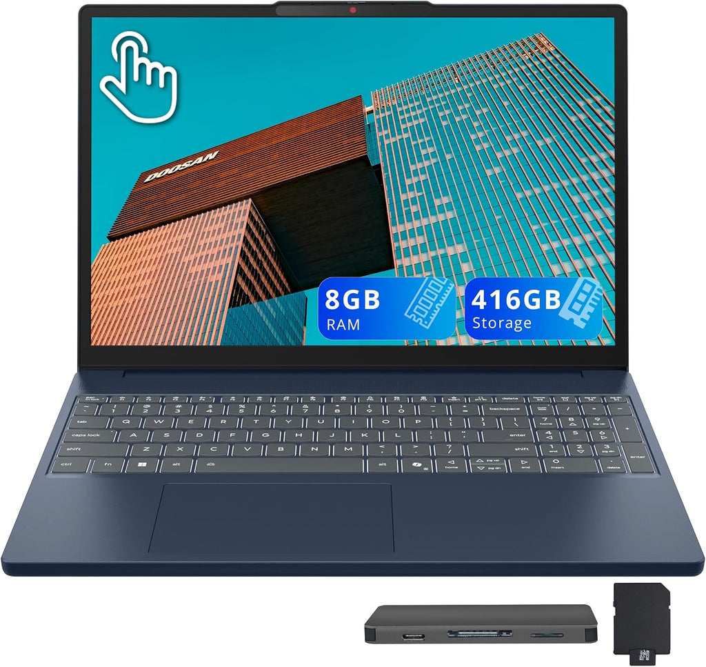 Lenovo IdeaPad Slim 3i 15.3' WUXGA Touchscreen Laptop, Intel Core 5 210H, 8GB DDR5, 416GB Storage(256GB SSD+160GB Docking Station Set), Intel Graphics, Backlit Keyboard, Number Pad, Windows 11, Blue