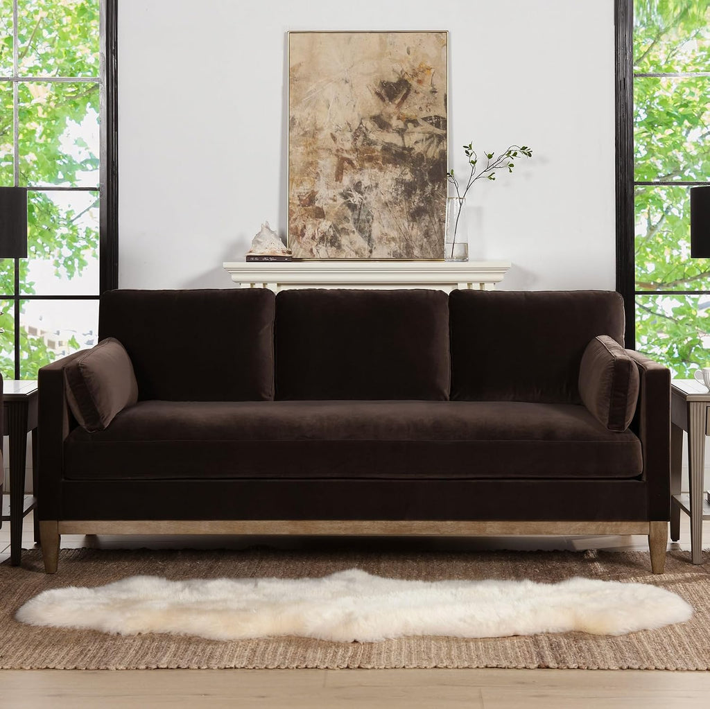 Jennifer Taylor Home Knox 84' Modern Farmhouse Performance Velvet Living Room Sofa Couch