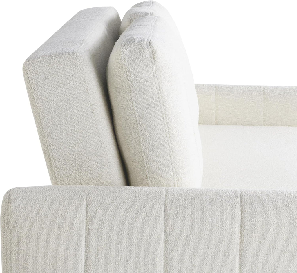 Serta Galway 66.5' Convertible Sleeper Loveseat, Full Size, Dreamcoil Comfort, FingerGuard Pinch Point Protection, Boucle Fabric, Ivory