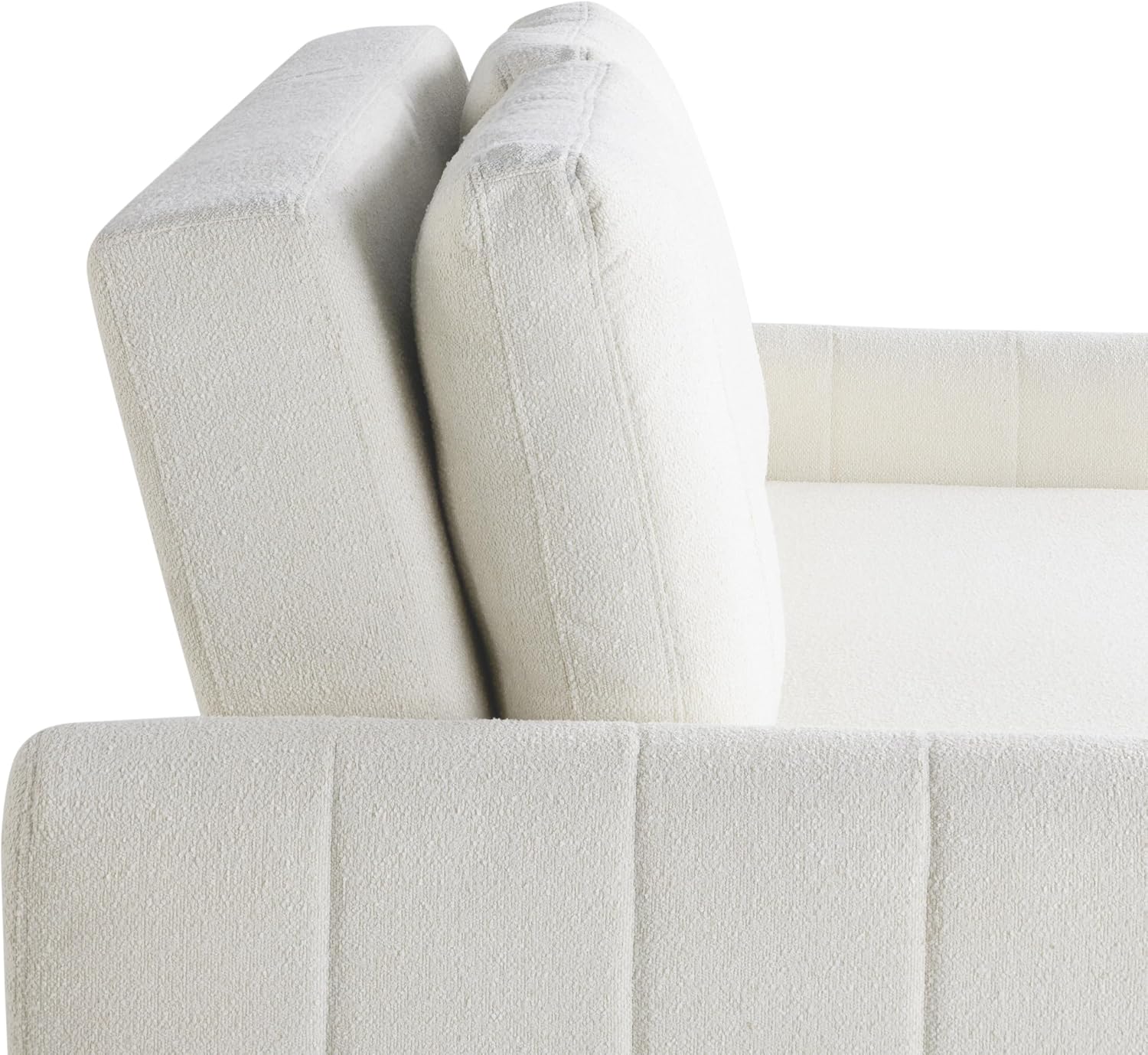 Serta Galway 66.5' Convertible Sleeper Loveseat, Full Size, Dreamcoil Comfort, FingerGuard Pinch Point Protection, Boucle Fabric, Ivory