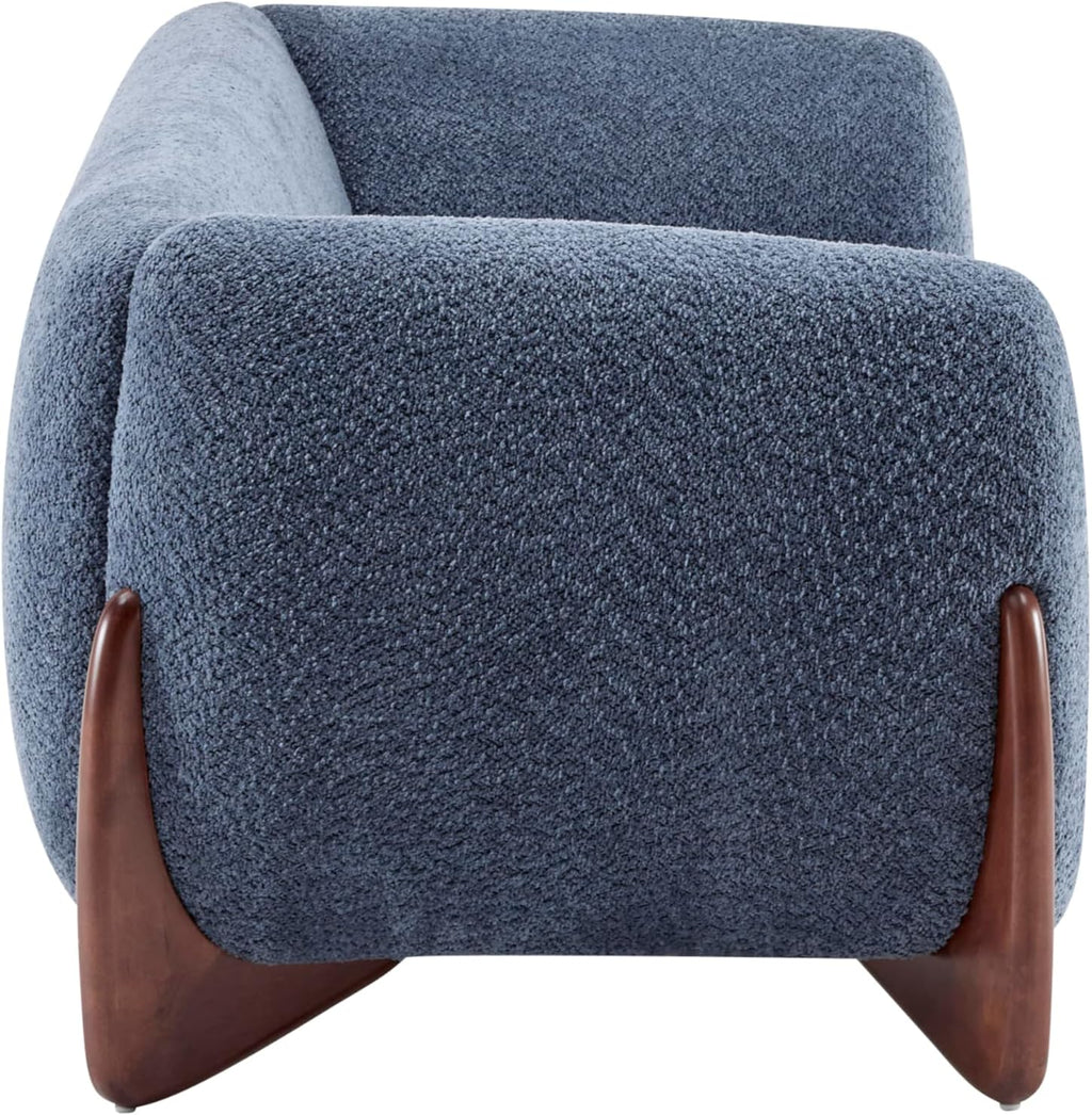 Christopher Knight Home Almab 82 Inches Sofa Couch, Cozy Boucle Upholstered 3-Seater Sofa, Wood Frame Couch, Comfy Couches for Living Room and Office, Modern Sofa, Lounge Seating, Navy Blue