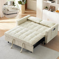 CAPCAEK 3 in 1 Convertible Sleeper Sofa Bed, Modern Corduroy Loveseat Pull-Out Couch w/Pullout Bed, Small Love Seat Lounge Sofa w/Reclining Backrest,Toss Pillows, Pockets, for Living Room