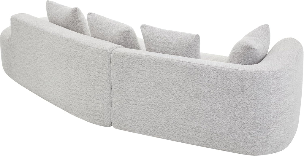 Christopher Knight Home Randa 116' Upholstered Sectional Sofa, 5-Seater Oversized Chair Cloud Couch, Fully Assembled Long Sofa Chaise Lounge, Fully Assembled, White Gray